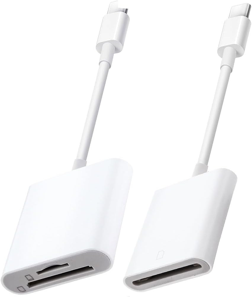 USB Data Cable, USB C SD Card Reader, 2 in 1 Type C Memory Card Reader, Micro TF Adapter Trail Camera Viewer Plug and Play Compatible with Samsung Android Laptop (2 Packs)