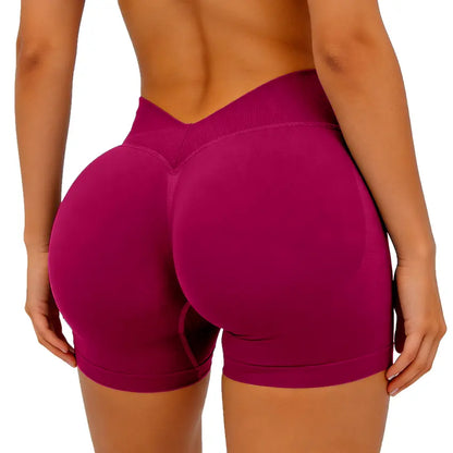 [SIZE up 1] DEEFY LJ V-BACK SCRUNCH SHORTS High Waisted Booty Lifting Shorts Tummy Control Seamless Workout Shorts Gym Yoga Activewear Women Glute Sculpting Shorts