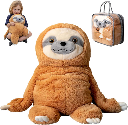 Weighted Stuffed Animal for Anxiety | Calming & Comforting 5 Lbs | Weighted Plush Animal Sloth | Anxiety Stuffed Animals for Adults & Kids | Carrying Bag Included | Machine Washable Weighted Plushie