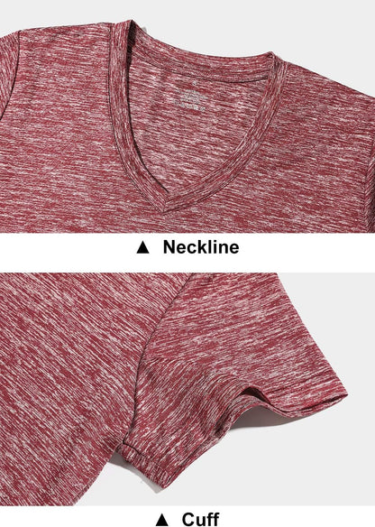 5-Pack Women's Short Sleeve Dry Fit T-Shirts, Moisture Wicking V-Neck Workout Tees