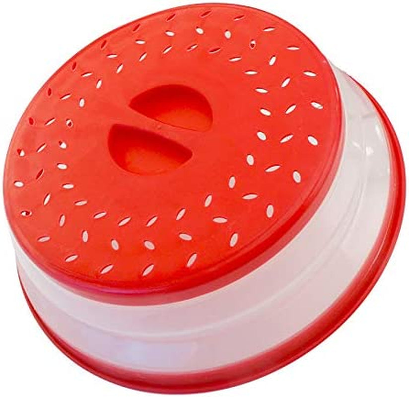 Pack of 2 Collapsible Microwave Food Cover, Splatter Guard,Vented Microwave Lid for Food,10.5Inch, BPA Free TPR, Dishwasher Safe