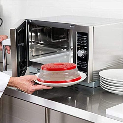 Pack of 2 Collapsible Microwave Food Cover, Splatter Guard,Vented Microwave Lid for Food,10.5Inch, BPA Free TPR, Dishwasher Safe