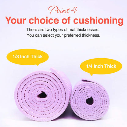 Primasole Yoga Mat with Carry Strap – Non-Slip Exercise Mat for Yoga, Pilates & Fitness