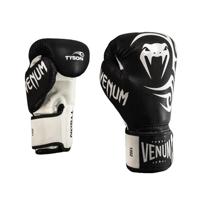 Unleash Your Inner Champion with Venum Mike Tyson Replica Boxing Gloves - Deep Black/Optical White, Perfect for All Season Training and Fights