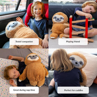 Weighted Stuffed Animal for Anxiety | Calming & Comforting 5 Lbs | Weighted Plush Animal Sloth | Anxiety Stuffed Animals for Adults & Kids | Carrying Bag Included | Machine Washable Weighted Plushie
