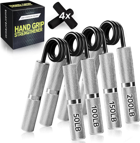 Hand Gripper Strengthener Set 50LB-300LB, Grip Strength Trainer (1/2/4/6 Pack) Forearm Strengthener for Muscle Building, Hand Sensitivity Training, Hand Rehabilitation Exercising