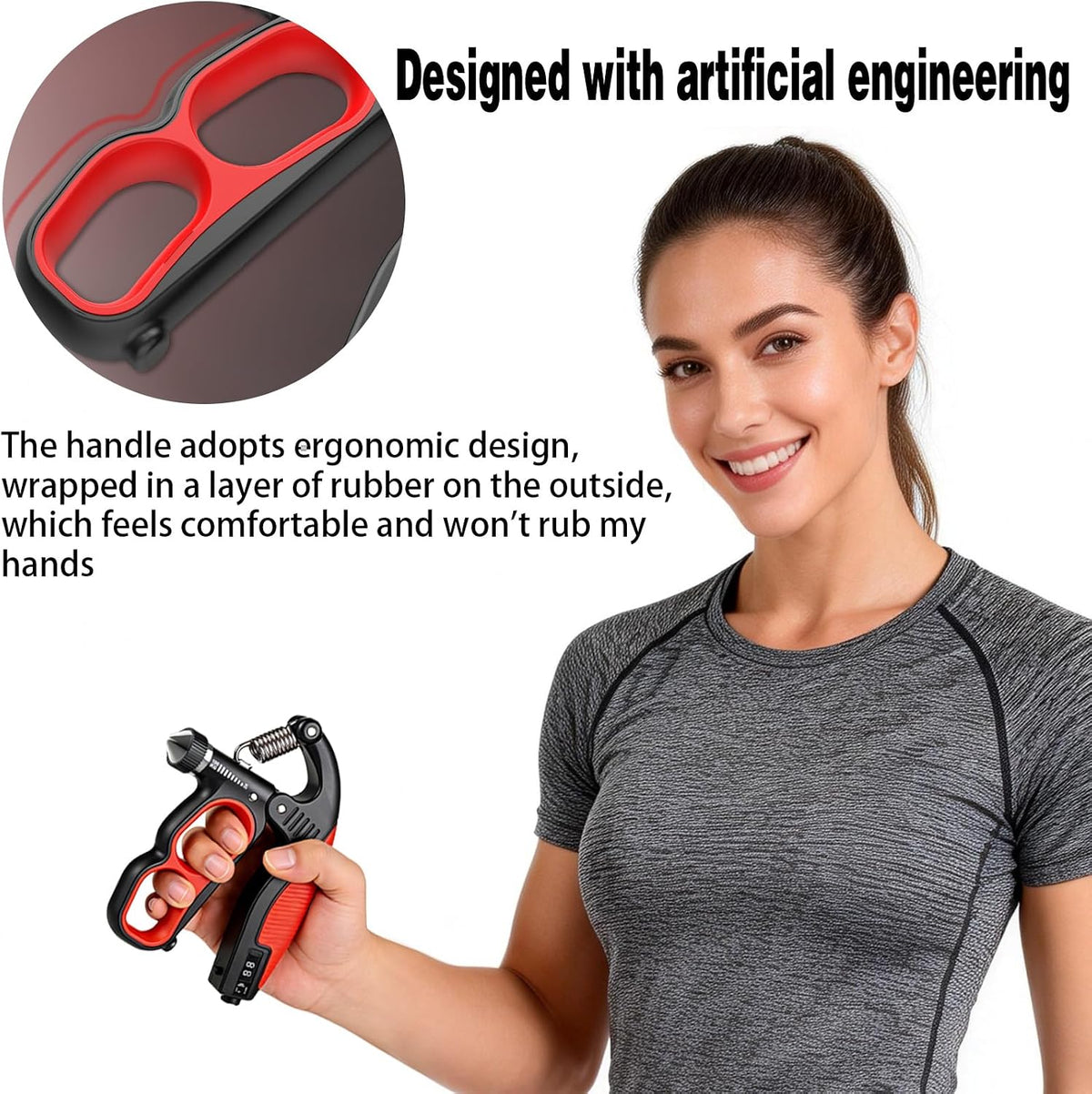 Hand Gripper Strengthener, 22-330LB Adjustable Resistance Grip Strength Trainer with Counter, Forearm Exerciser for Injury Recovery and Muscle Building