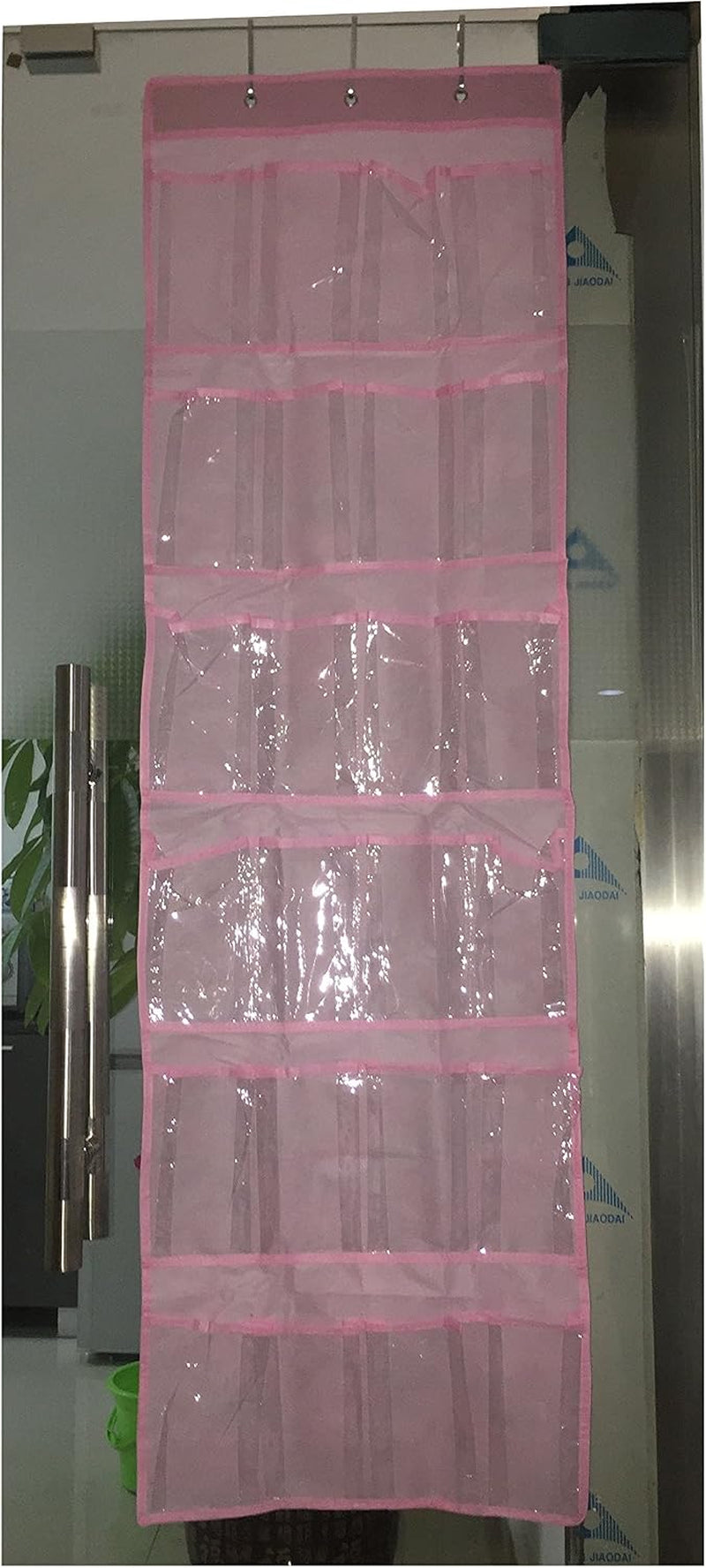 24-Pocket over the Door Shoe Organizer (Pink)