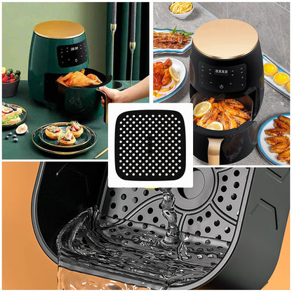 2 Pack 8.5 Inch Reusable Silicone Air Fryer Liners Non Stick Heat Resistant Mat