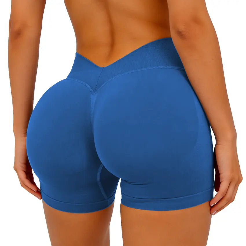 [SIZE up 1] DEEFY LJ V-BACK SCRUNCH SHORTS High Waisted Booty Lifting Shorts Tummy Control Seamless Workout Shorts Gym Yoga Activewear Women Glute Sculpting Shorts