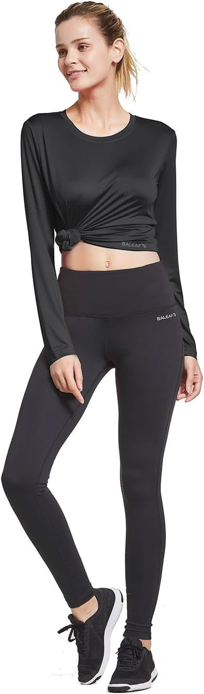 baleaf Women's Long Sleeve Workout Top, Quick Dry Athletic Running Shirt