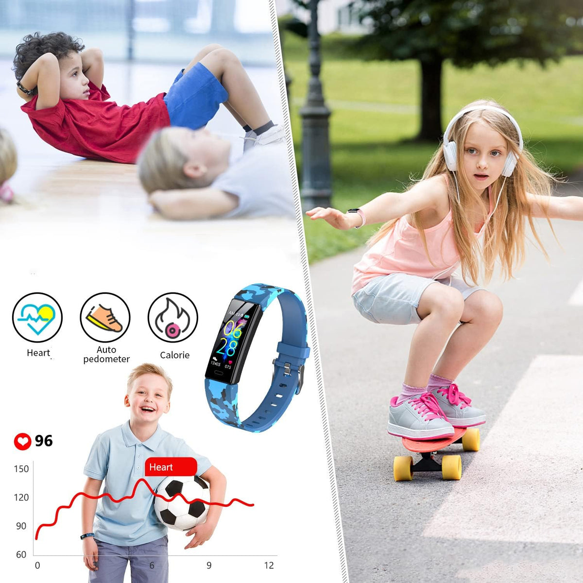 Exciting Kids Fitness Tracker Watch - Multi-Sport Smart Watch with IP68 Waterproof, Activity Tracking & Heart Rate Monitor for Ages 6-16!