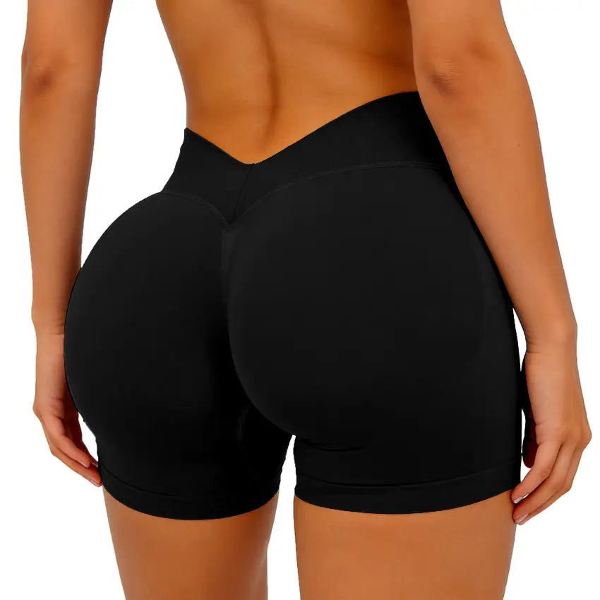 [SIZE up 1] DEEFY LJ V-BACK SCRUNCH SHORTS High Waisted Booty Lifting Shorts Tummy Control Seamless Workout Shorts Gym Yoga Activewear Women Glute Sculpting Shorts