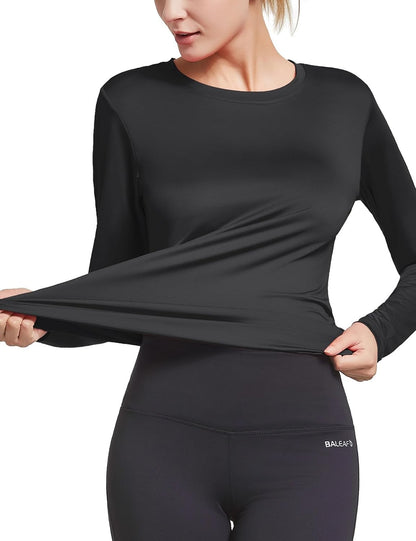 baleaf Women's Long Sleeve Workout Top, Quick Dry Athletic Running Shirt