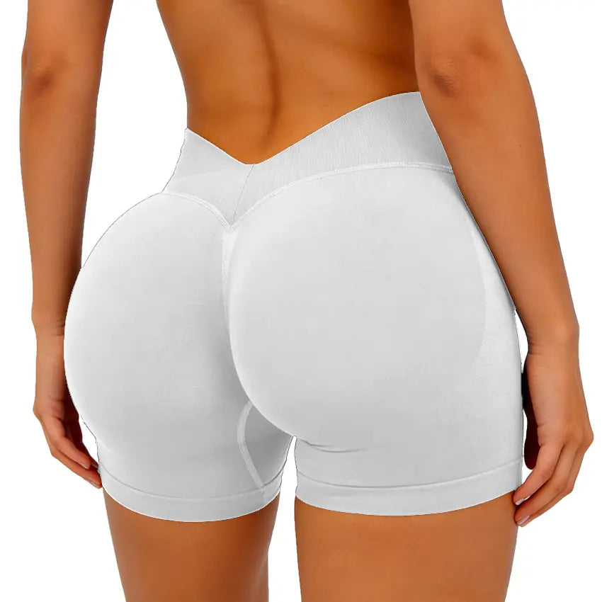 [SIZE up 1] DEEFY LJ V-BACK SCRUNCH SHORTS High Waisted Booty Lifting Shorts Tummy Control Seamless Workout Shorts Gym Yoga Activewear Women Glute Sculpting Shorts
