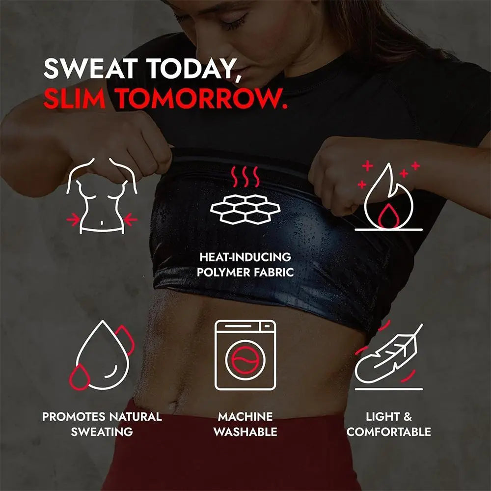 Women'S Sauna Sweat Shirt, Tummy Control Athletic Tee, Short Sleeve Compression T-Shirt, Sweat-Enhancing Workout Top Sauna Sweat Workout Shirt