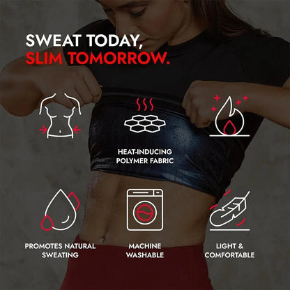 Women'S Sauna Sweat Shirt, Tummy Control Athletic Tee, Short Sleeve Compression T-Shirt, Sweat-Enhancing Workout Top Sauna Sweat Workout Shirt