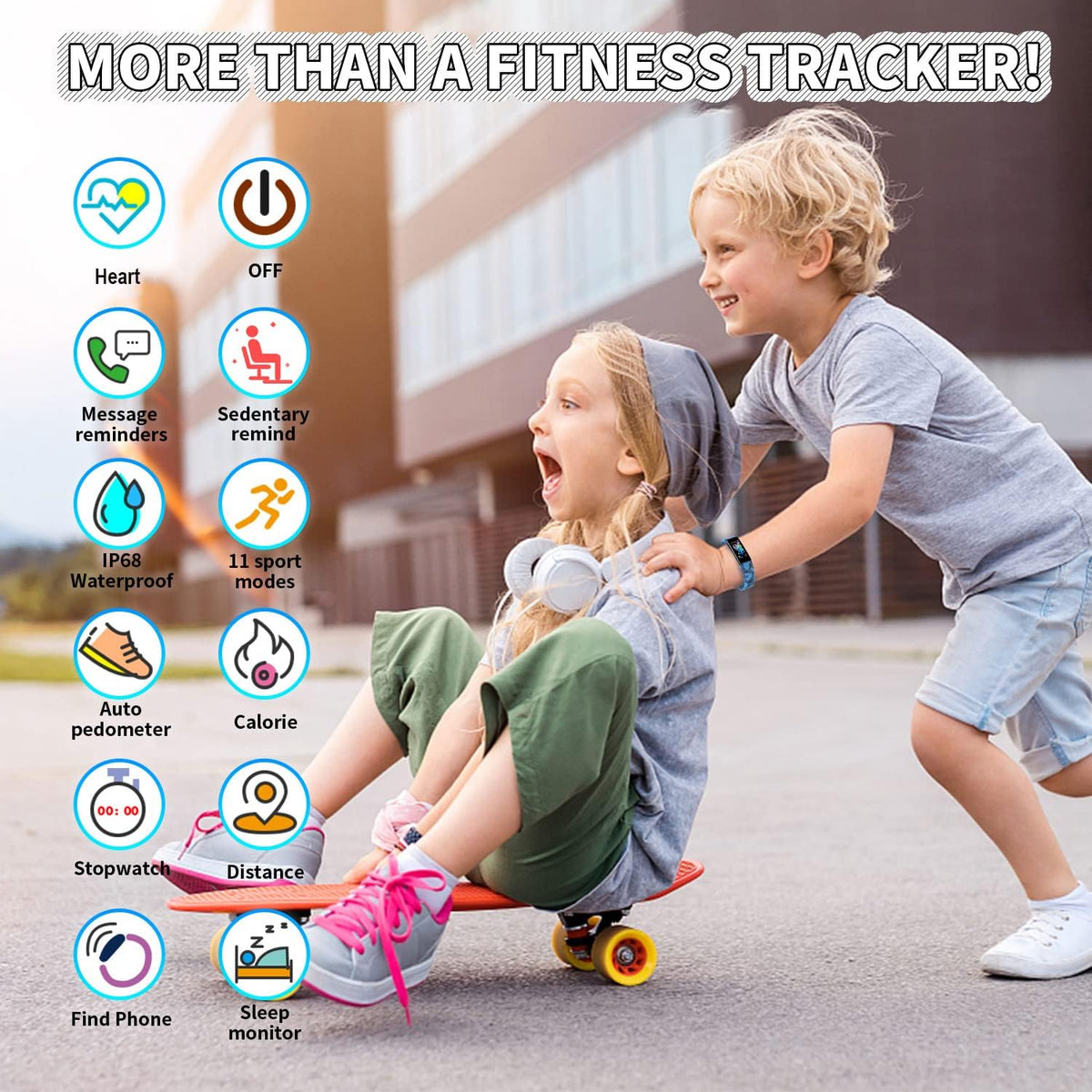 Exciting Kids Fitness Tracker Watch - Multi-Sport Smart Watch with IP68 Waterproof, Activity Tracking & Heart Rate Monitor for Ages 6-16!