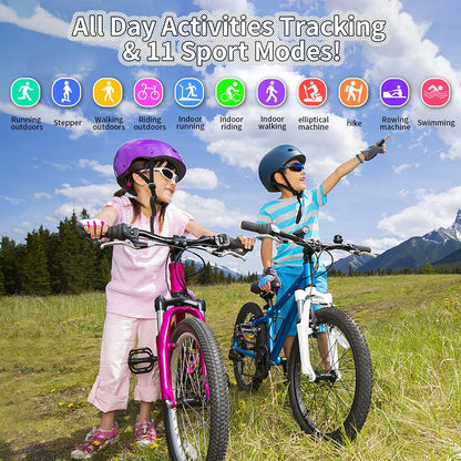 Exciting Kids Fitness Tracker Watch - Multi-Sport Smart Watch with IP68 Waterproof, Activity Tracking & Heart Rate Monitor for Ages 6-16!