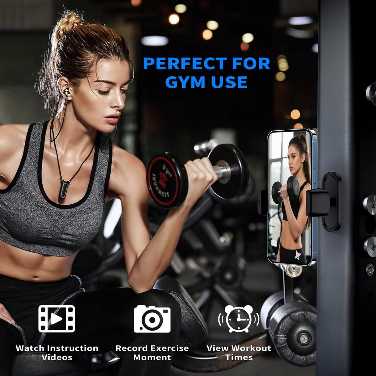 Magnetic Phone Holder for Gym, Essential Phone Mount for Gym Goers