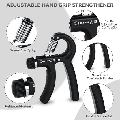 Workout Hand Gripper, 11Lbs-132Lbs Hand Grip Exerciser, Hand Squeezers for Strength, Exercise Hand Grip Strengthener, Workout Equipment, Home Gym Equipment, Valentine'S Day Gift