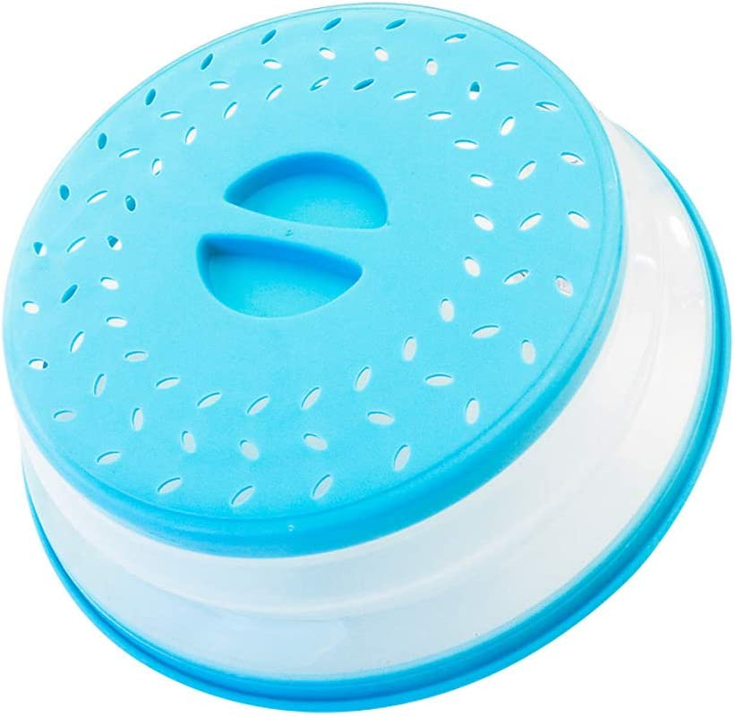 Pack of 2 Collapsible Microwave Food Cover, Splatter Guard,Vented Microwave Lid for Food,10.5Inch, BPA Free TPR, Dishwasher Safe
