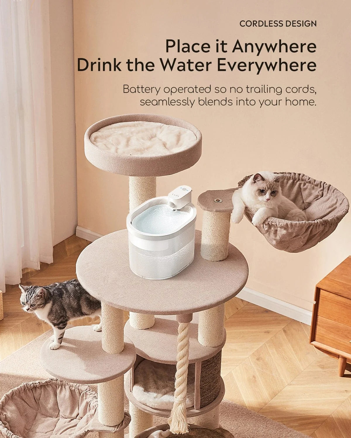 UAHPET ZERO Wireless and Automatic Cat Water Fountain