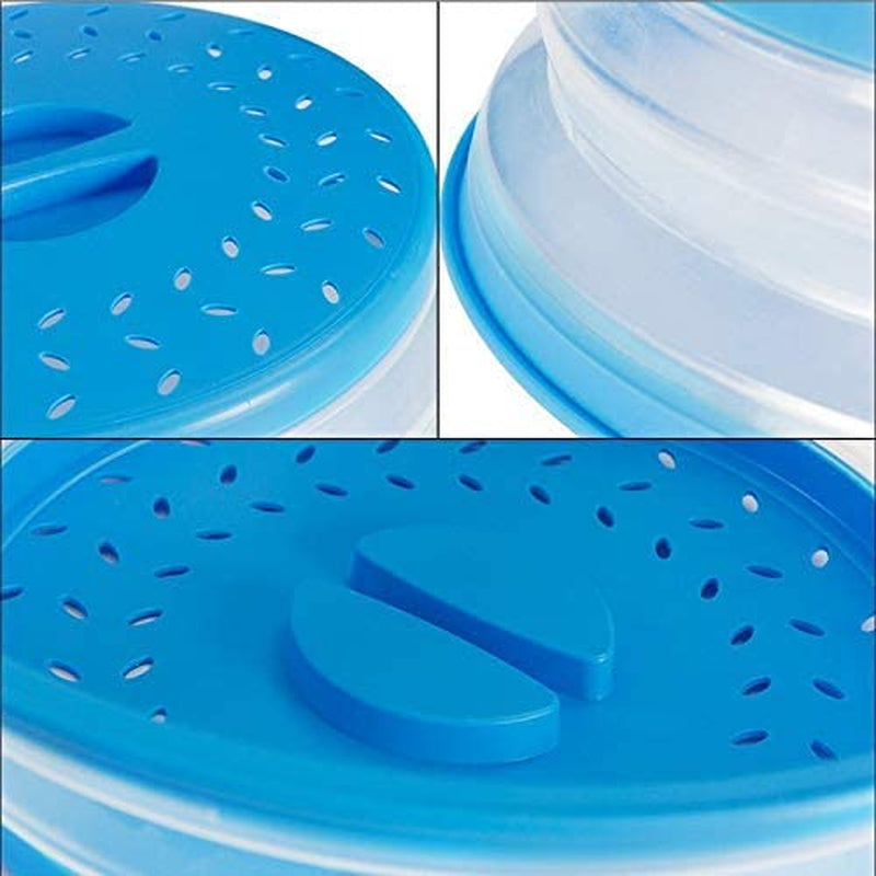 Pack of 2 Collapsible Microwave Food Cover, Splatter Guard,Vented Microwave Lid for Food,10.5Inch, BPA Free TPR, Dishwasher Safe