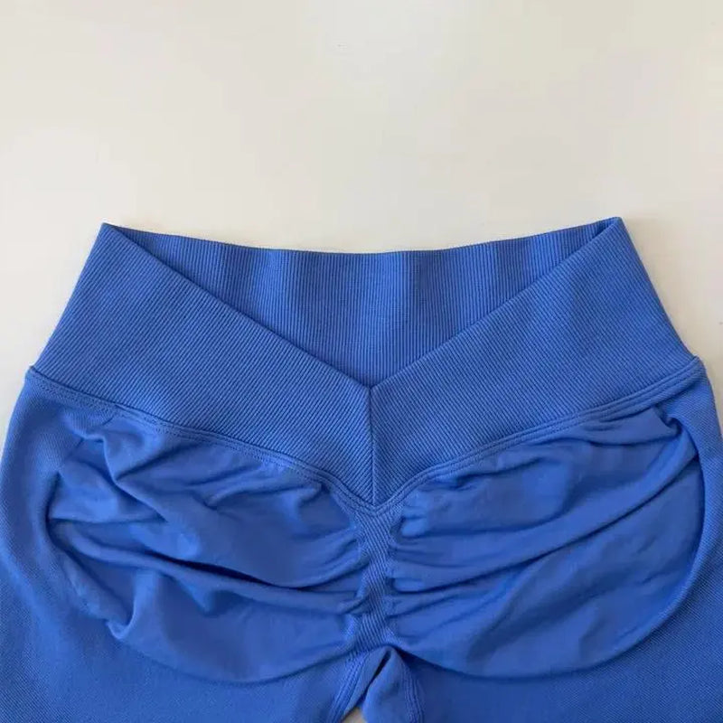 [SIZE up 1] DEEFY LJ V-BACK SCRUNCH SHORTS High Waisted Booty Lifting Shorts Tummy Control Seamless Workout Shorts Gym Yoga Activewear Women Glute Sculpting Shorts