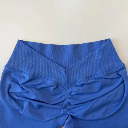 [SIZE up 1] DEEFY LJ V-BACK SCRUNCH SHORTS High Waisted Booty Lifting Shorts Tummy Control Seamless Workout Shorts Gym Yoga Activewear Women Glute Sculpting Shorts
