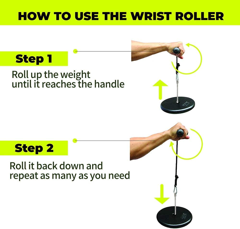 Wrist and Forearm Blaster, Muscle Strength Wrist Roller & Forearm Roller for Training with Soft Foam Grip Handles, Weight-Bearing Rope Training Fitness Equipment Anti-Slip for Gym and Home