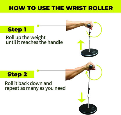Wrist and Forearm Blaster, Muscle Strength Wrist Roller & Forearm Roller for Training with Soft Foam Grip Handles, Weight-Bearing Rope Training Fitness Equipment Anti-Slip for Gym and Home