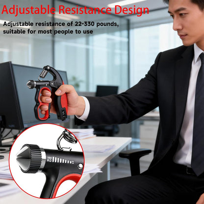 Hand Gripper Strengthener, 22-330LB Adjustable Resistance Grip Strength Trainer with Counter, Forearm Exerciser for Injury Recovery and Muscle Building