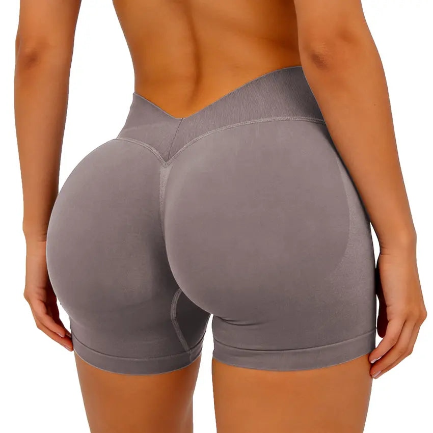 [SIZE up 1] DEEFY LJ V-BACK SCRUNCH SHORTS High Waisted Booty Lifting Shorts Tummy Control Seamless Workout Shorts Gym Yoga Activewear Women Glute Sculpting Shorts
