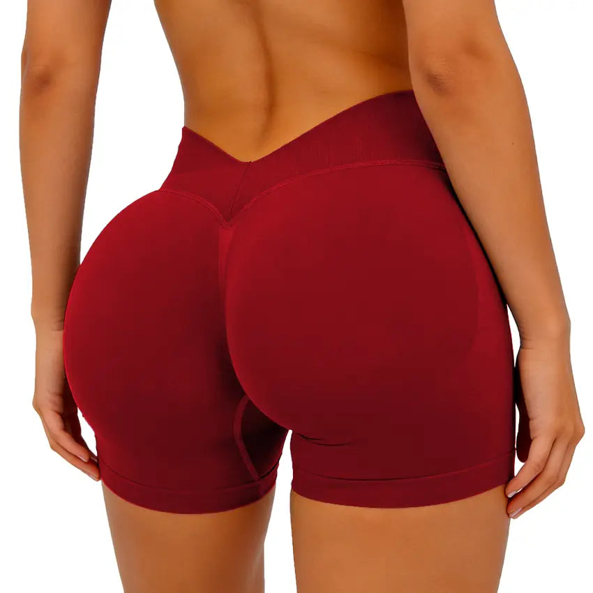 [SIZE up 1] DEEFY LJ V-BACK SCRUNCH SHORTS High Waisted Booty Lifting Shorts Tummy Control Seamless Workout Shorts Gym Yoga Activewear Women Glute Sculpting Shorts
