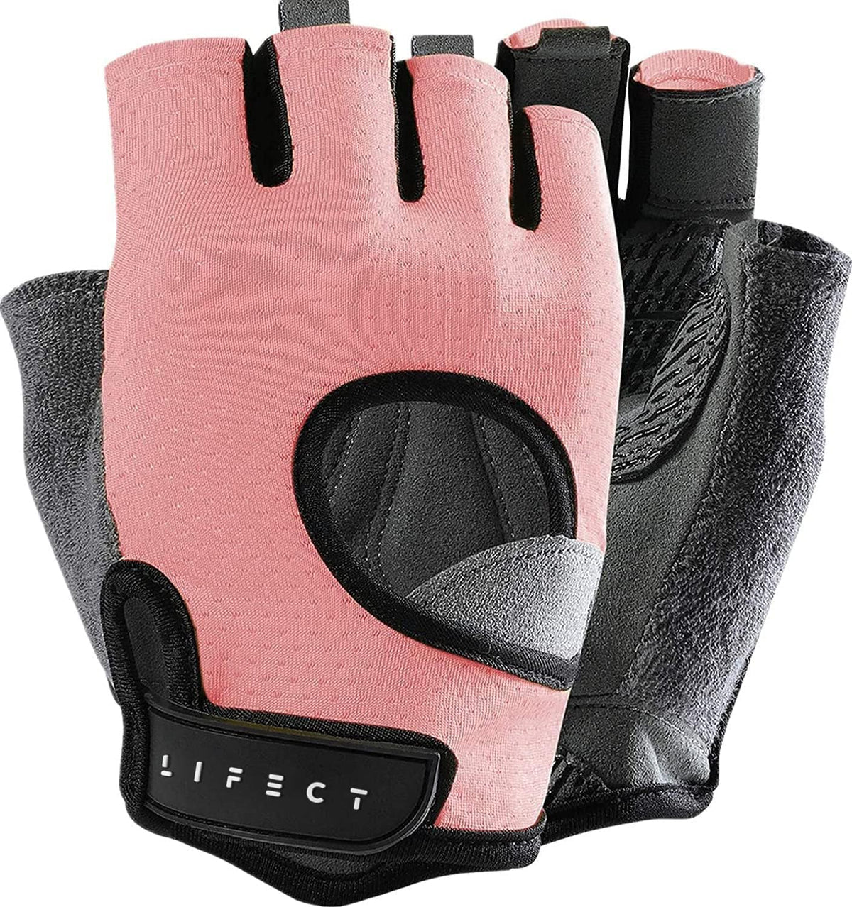 LIFECT Freedom Workout Gloves – Fingerless Weight Lifting Gloves with Curved Open Back