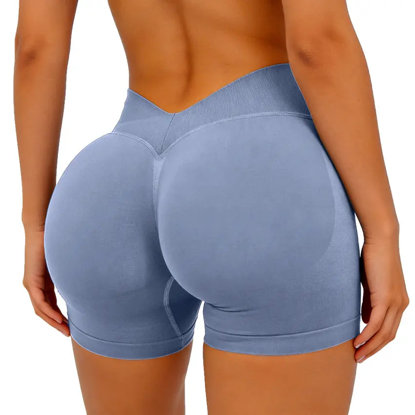 [SIZE up 1] DEEFY LJ V-BACK SCRUNCH SHORTS High Waisted Booty Lifting Shorts Tummy Control Seamless Workout Shorts Gym Yoga Activewear Women Glute Sculpting Shorts