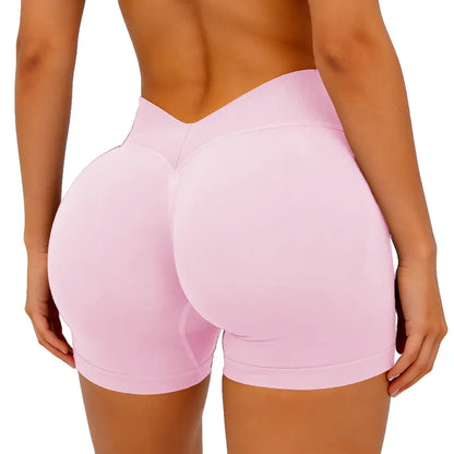 [SIZE up 1] DEEFY LJ V-BACK SCRUNCH SHORTS High Waisted Booty Lifting Shorts Tummy Control Seamless Workout Shorts Gym Yoga Activewear Women Glute Sculpting Shorts