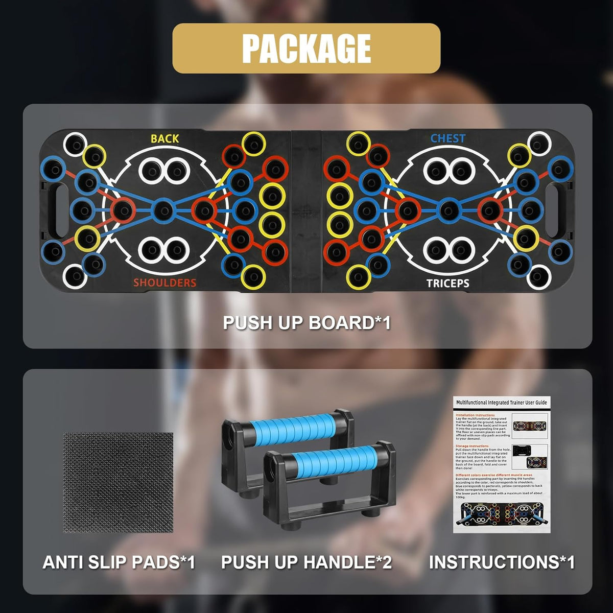 Push up Board Foldable Adjustable Pushup Bar 56 in 1 Exercise Fitness Workout for Muscle Max Strength Training for Men Women Home Gym Equipment