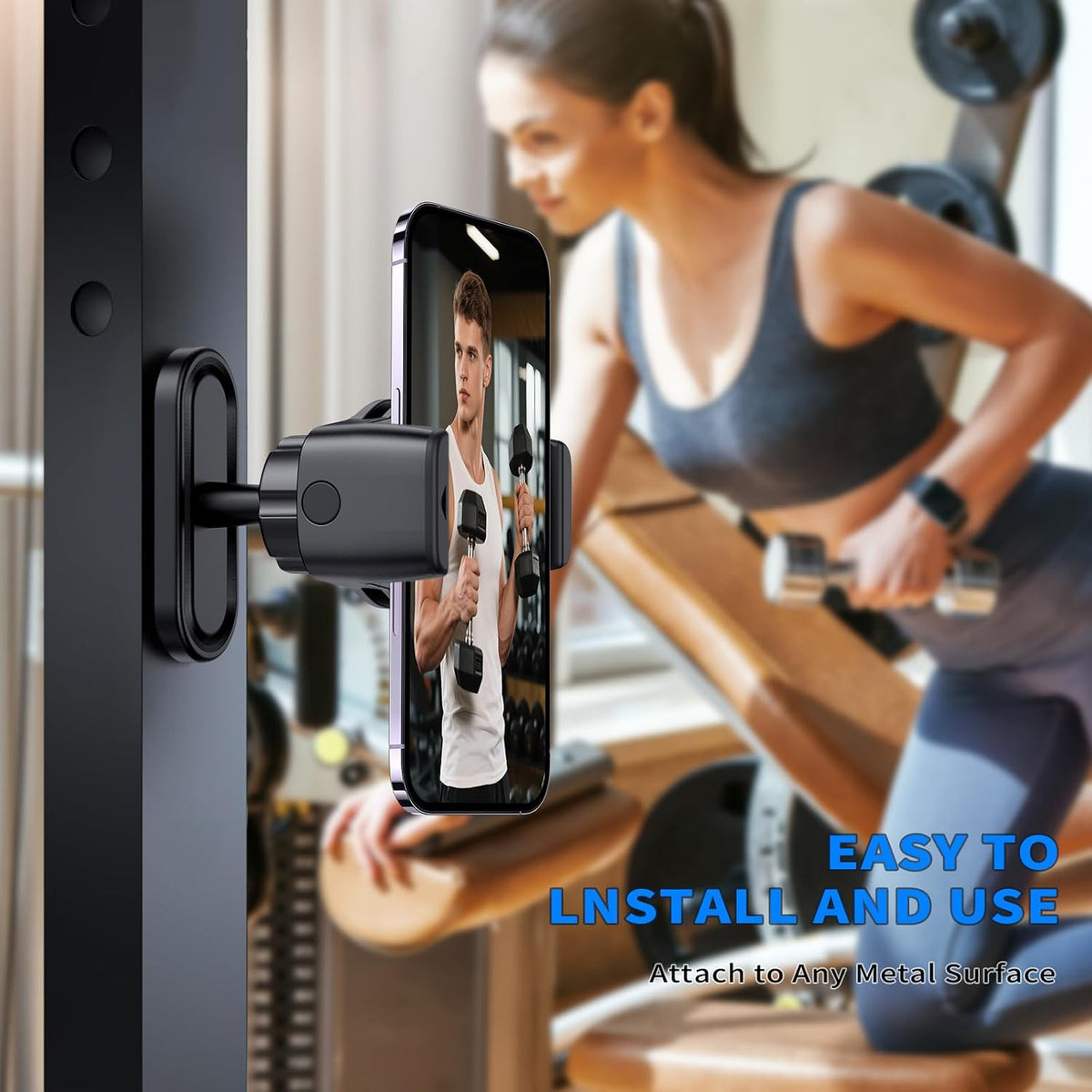 Magnetic Phone Holder for Gym, Essential Phone Mount for Gym Goers