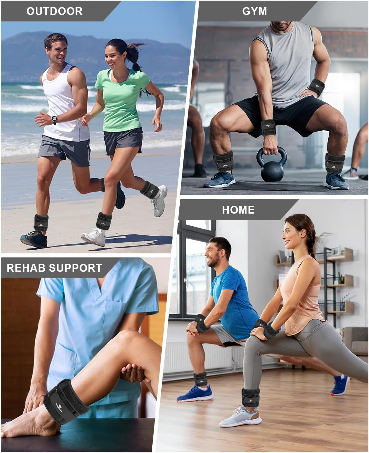 Fragraim Adjustable Ankle Weights, 5 lb Pair with Removable Weights for Jogging, Gymnastics, Aerobics