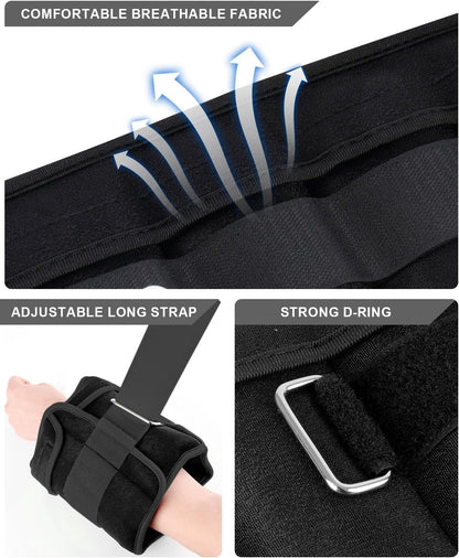 Fragraim Adjustable Ankle Weights, 5 lb Pair with Removable Weights for Jogging, Gymnastics, Aerobics