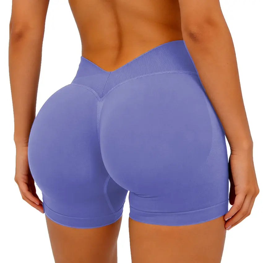 [SIZE up 1] DEEFY LJ V-BACK SCRUNCH SHORTS High Waisted Booty Lifting Shorts Tummy Control Seamless Workout Shorts Gym Yoga Activewear Women Glute Sculpting Shorts
